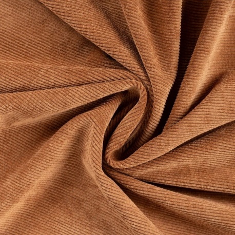 Tissu Velours Côtelé Matelassé Fausse Fourrure Camel 