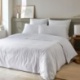 Linge de Lit en Coton et Bambou Lavé LEA Blanc