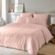 Linge de Lit en Coton et Bambou Lavé LEA Rose
