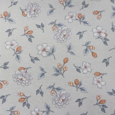 Tissu Moet Imprimé Petites Fleurs Fond Lin