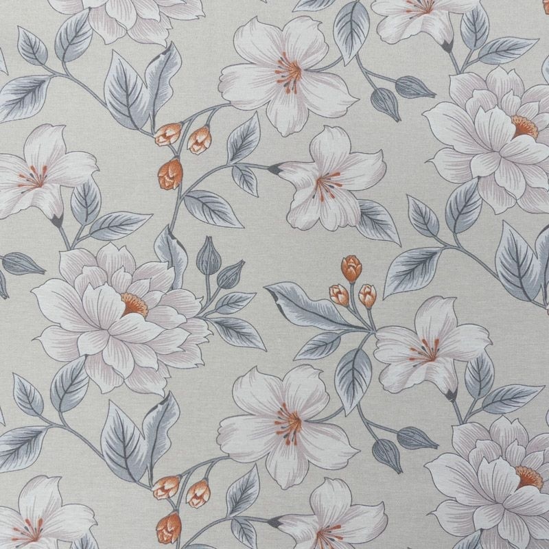Tissu Moet Imprimé Grosses Fleurs Fond Lin 