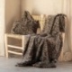 Plaid Leopard Fausse Fourrure Beige 