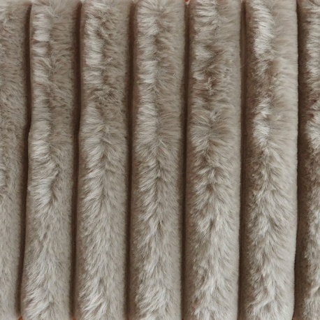 Tissu Toudou Fausse Fourrure Côtelée Taupe