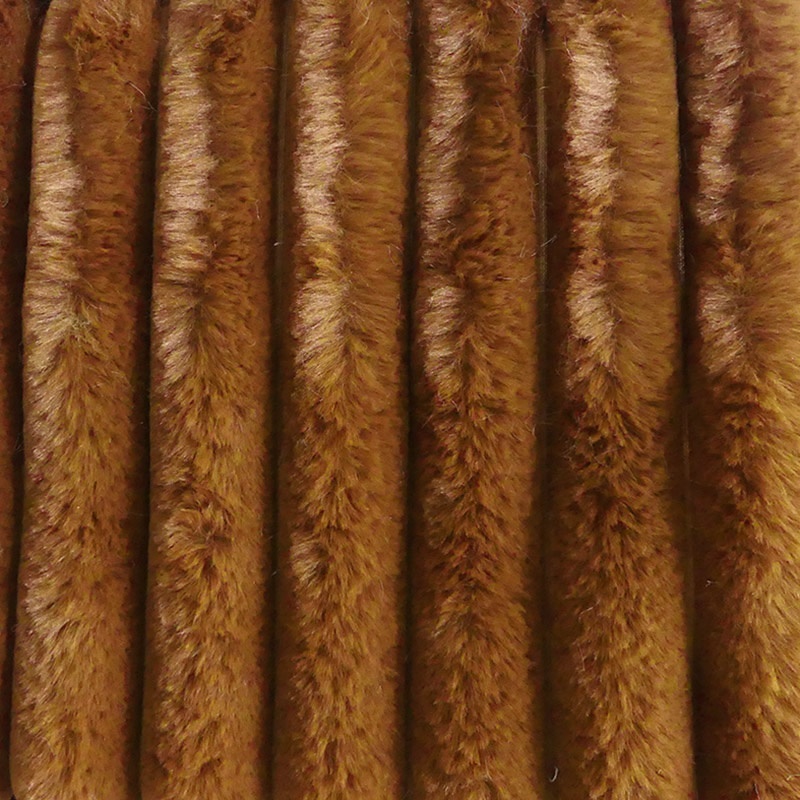 Tissu Toudou Fausse Fourrure Côtelée Ocre