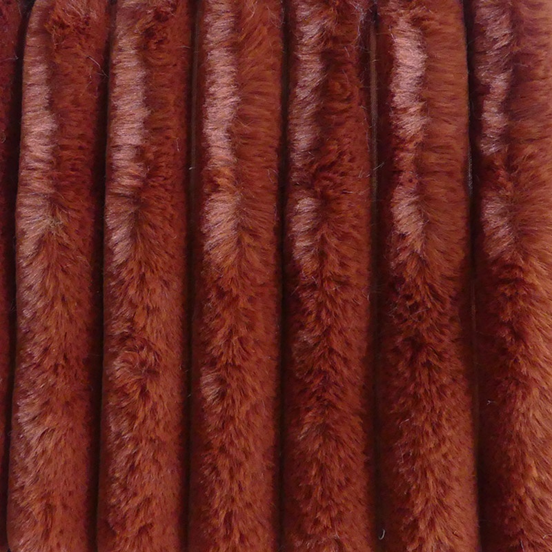 Tissu Toudou Fausse Fourrure Côtelée Cuivre