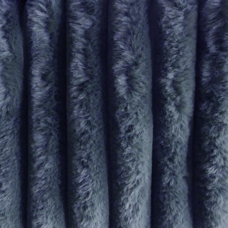 Tissu Toudou Fausse Fourrure Côtelée Marine