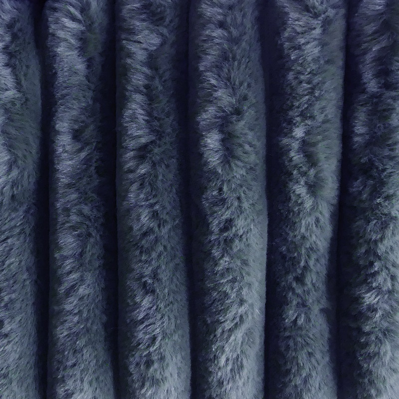 Tissu Toudou Fausse Fourrure Côtelée Marine