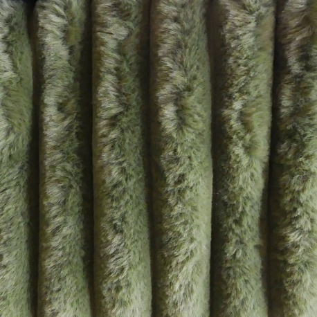 Tissu Toudou Fausse Fourrure Côtelée Kaki