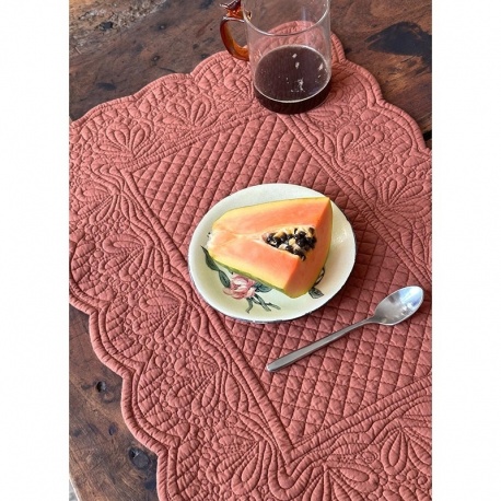 Set de Table Amandine Uni Boutis Terracotta 