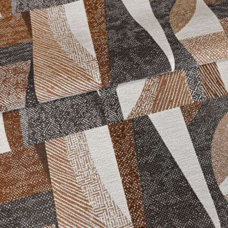 Tissu Jacquard Géométrique Macao Ocre