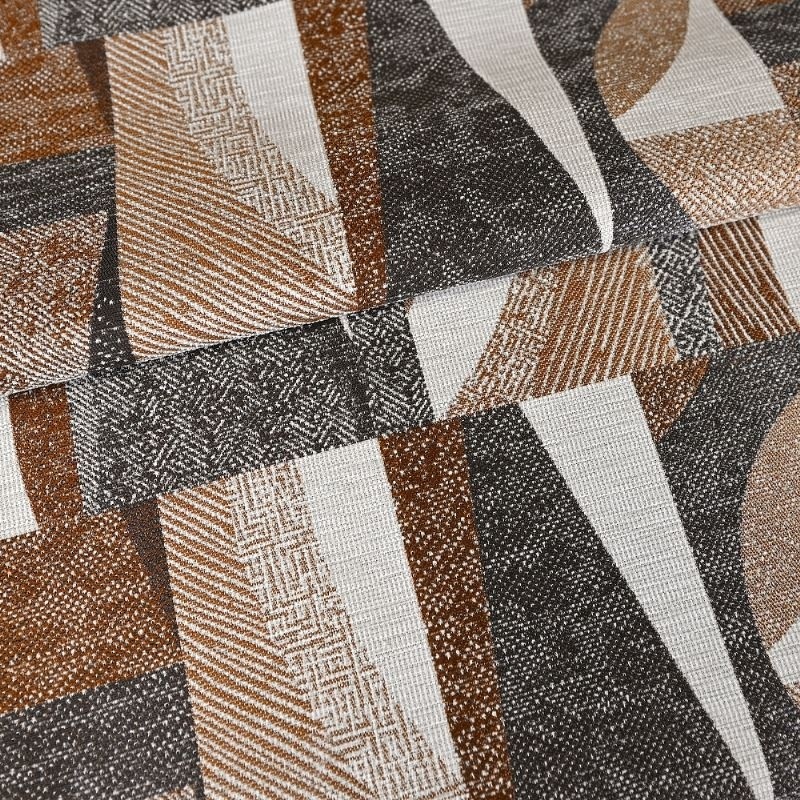 Tissu Jacquard Géométrique Macao Ocre
