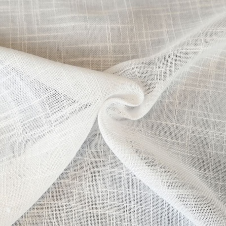 Tissu Etamine Flammée Azuro Blanc