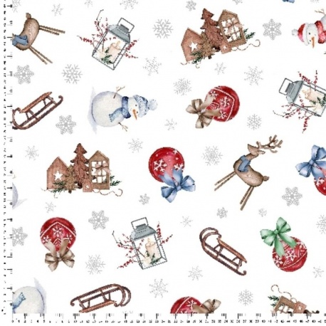 Tissu Toile Loneta Panina Noel