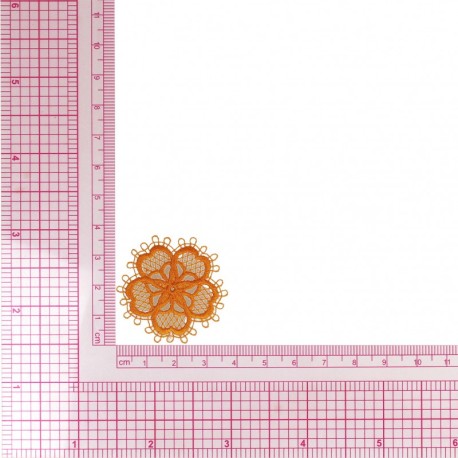S ecusson fleur dentelle - Orange