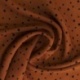 Tissu Viscose Imprimée Fond Camel Pois Noir