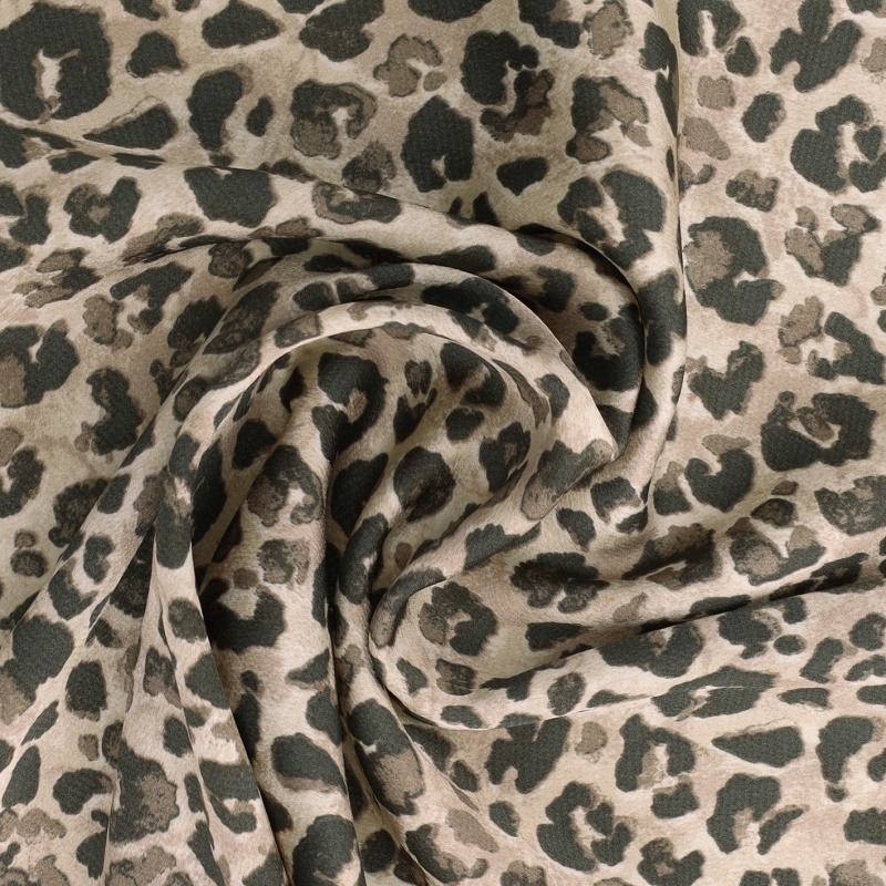 Tissu Crêpe Satin Imprimé Noir Tacheté