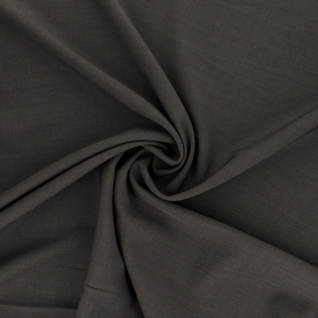 Tissu Serge Fluide Uni Gris Foncé
