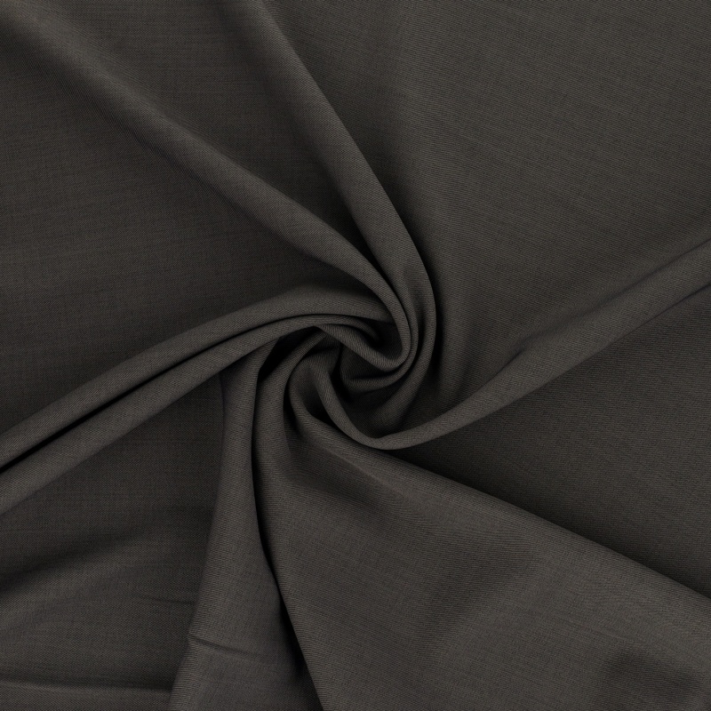 Tissu Serge Fluide Uni Gris Foncé