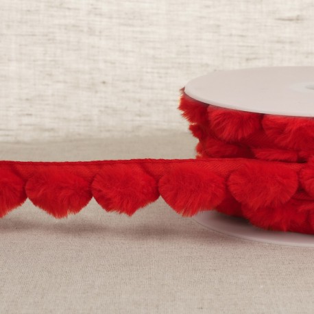Bande de pompons fourrure synthetique