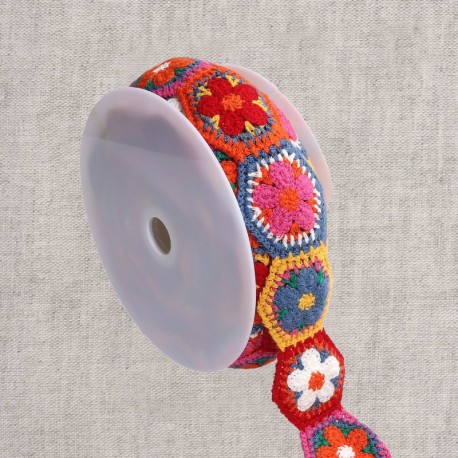 Galon crochet fleurs