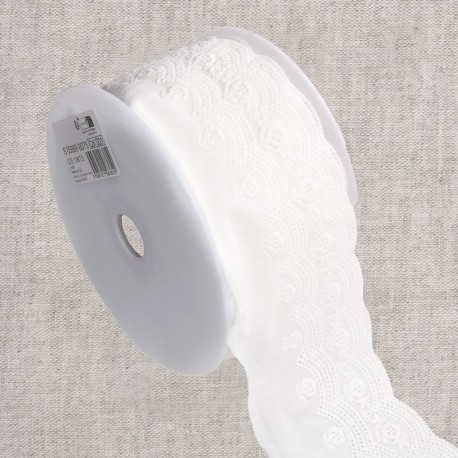 Broderie vagues  Blanc