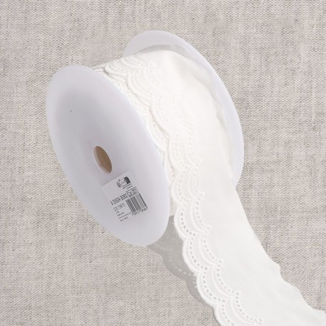 Broderie festons 2 rangs  Blanc