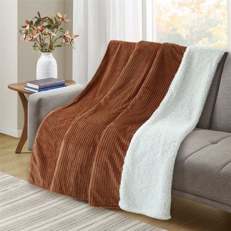 Plaid Jules Sherpa Côtelé Caramel