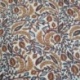 Tissu Blockprint Imprimé Tampons Mains Matelassé Double Face Ecru Marron