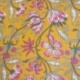 Tissu Blockprint Imprimé Tampons Mains Matelassé Double Face Jaune