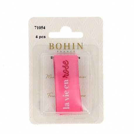 Etiquettes à Coudre 4 pièces  La Vie En Rose BOHIN