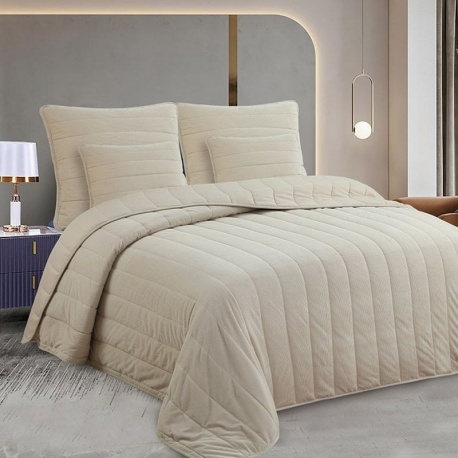 Linge de Lit Côtelé Jack Uni Beige 