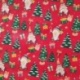 Tissu Coton Imprimé Gnomes Rouge 