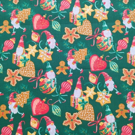 Tissu Coton Imprimé Mutin Vert 