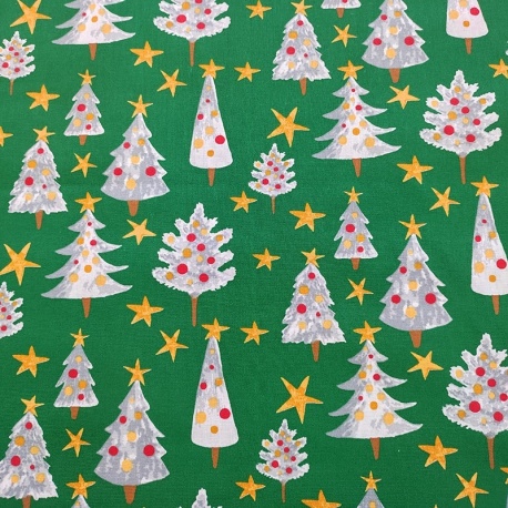 Tissu Coton Imprimé Solveig Vert 
