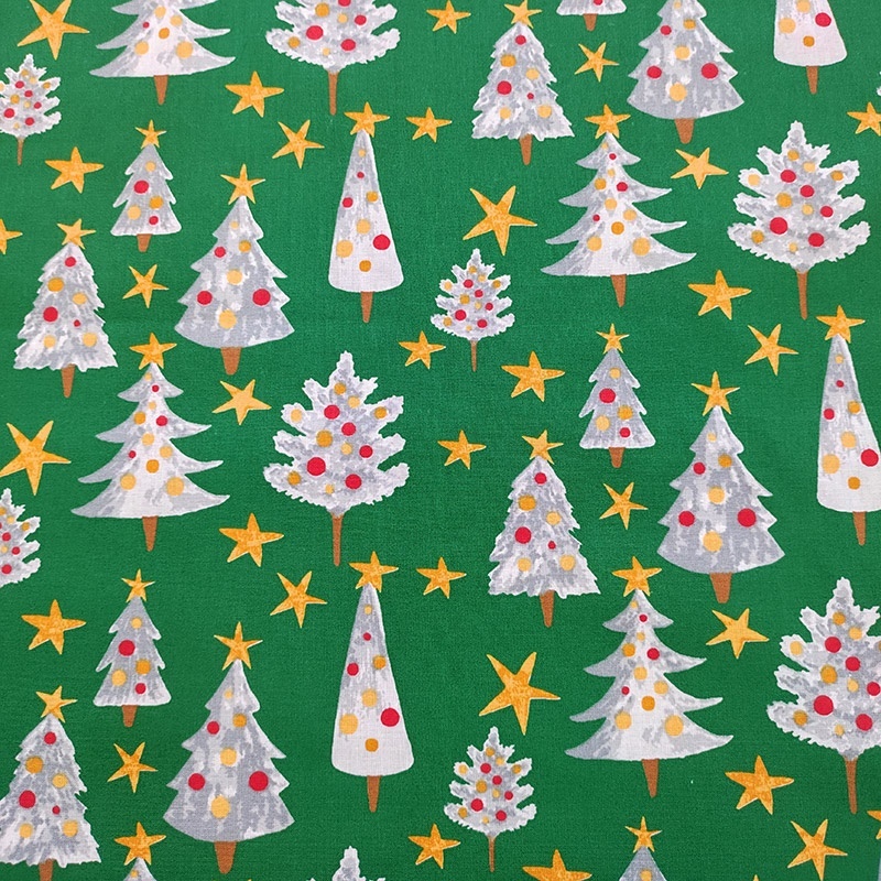 Tissu Coton Imprimé Solveig Vert 
