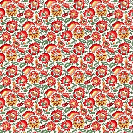 Tissu Gange Cretonne Rouge