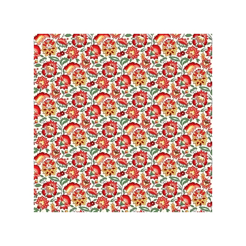 Tissu Gange Cretonne Rouge