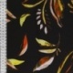 Tissu Popeline de Viscose Imprimée Feuille Fond Noir