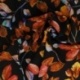 Tissu Popeline de Viscose Imprimée Feuille Multicolore