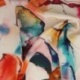 Tissu Popeline de Viscose Imprimée Motif Pastel