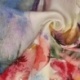 Tissu Popeline de Viscose Imprimée Motif  Abstrait Pastel