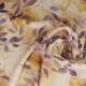 Tissu Popeline de Viscose Imprimée Motif Feuille Violet