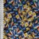 Tissu Popeline de Viscose Imprimée Motif Plume Multicolore