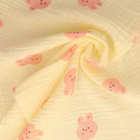 Tissu Double Gaze Lapin 