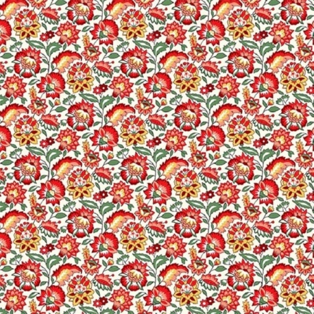 Tissu Gange Cretonne Rouge
