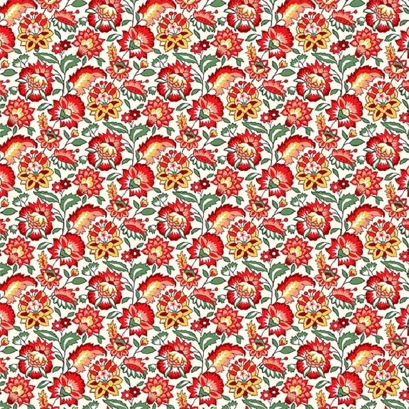 Tissu Gange Cretonne Rouge