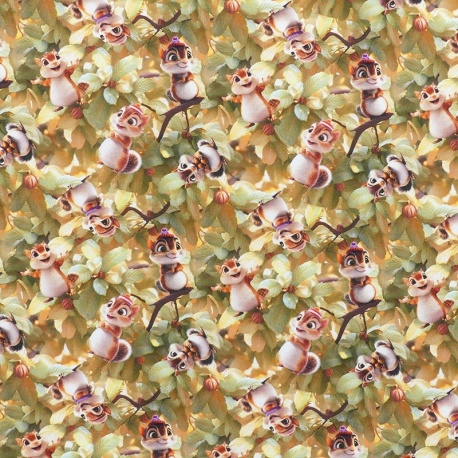 Tissu Imprimé Effet 3d Chipmunk Vert