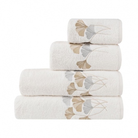 Linge de Toilette Ginkgo Brodé Blanc