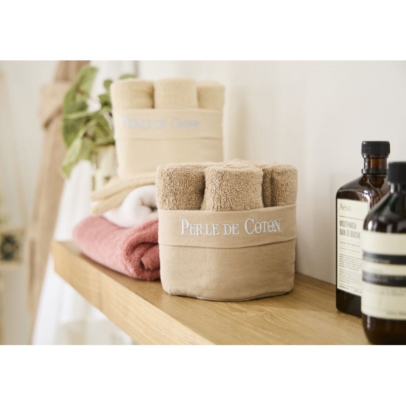 Panier 6 Serviettes Invité Taupe  Panier 6 Serviettes Invité Taupe