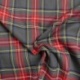 Tissu Toile Chemise Carreaux Gris Rouge